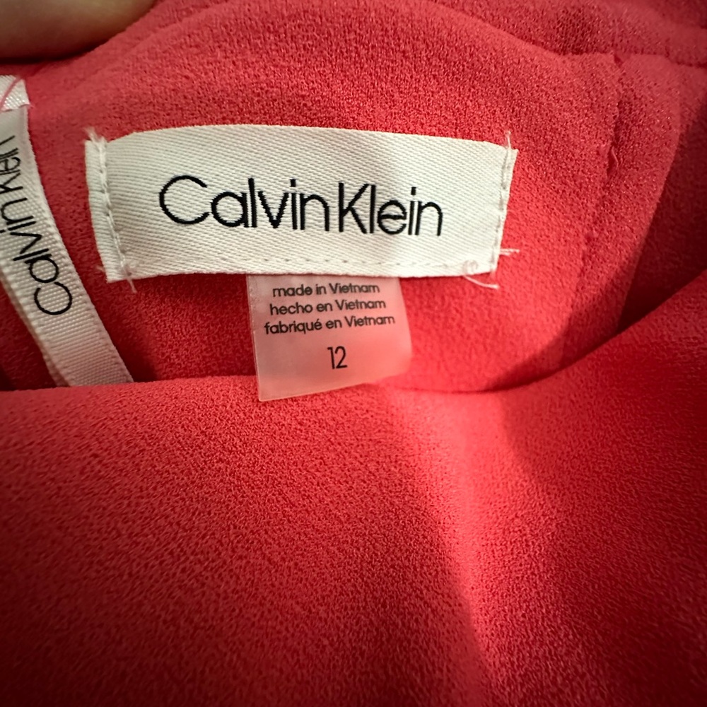 Calvin Klein Coral Pink off the shoulder dress - Picture 3 of 8